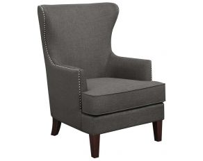 Cody Accent Chair with Chrome Nails in Charcoal Finish