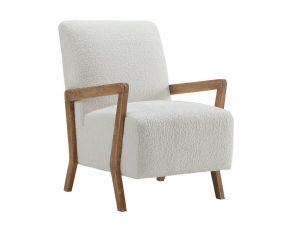 Enzo Accent Chair in Sheep Skin White Finish