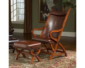 Hunter Chair and Ottoman in Tobacco Finish