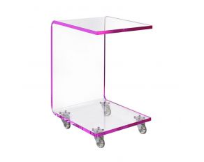 Iris Snack Table in Pink Finish