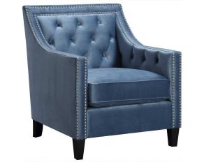 Tiffany Accent Chair in Marine Blue Finish
