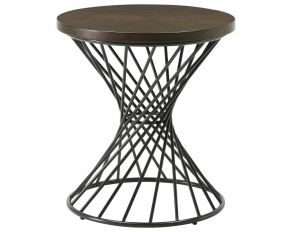 Terri End Table in Brown Finish