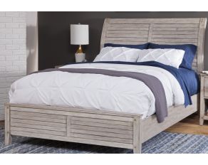 Aurora King Sleigh Bed in Whitewash