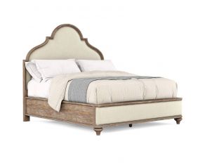Architrave California King Upholstered Panel Bed in Rustic Almond