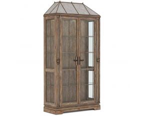 Architrave China Cabinet in Rustic Almond