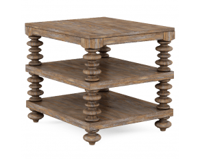 Architrave End Table in Rustic Almond