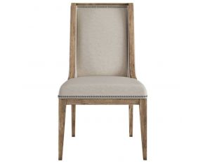Passage Upholstered Hostess Sling Chair in Light Oak