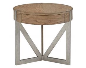 Passage Round End Table in Light Oak