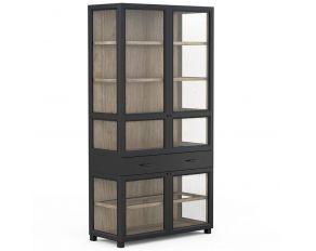 Frame Display Cabinet in Black and Chestnut