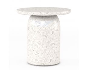 Cotiere Terrazzo End Table in Light Wood