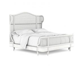 Somerton Queen Cane Shelter Bed in Antique White