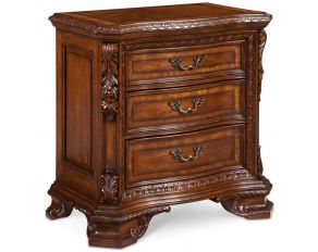 ART Old World Wood Top Bedside Chest in Cherry