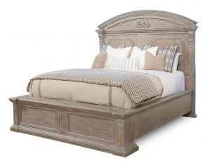 Arch Salvage Queen Chambers Panel Bed in Light Brown