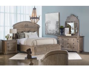 Arch Salvage California King Chambers Panel Bed in Light Brown