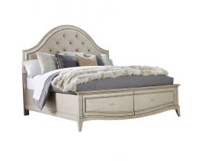 Starlite Queen Upholstered Panel Bed with Storage in Silver