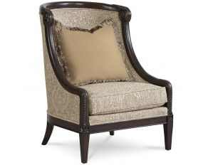 Giovanna Carved Wood Accent Chair in Gables