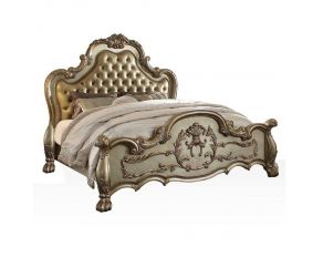 Acme Furniture Dresden Queen Bed  in Gold Patina and Bone Finish