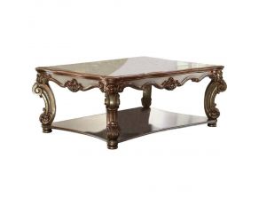 Acme Furniture Vendome Coffee Table in Gold Patina and Bone