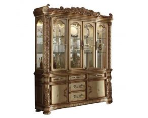 Acme Furniture Vendome Hutch & Buffet in Gold Patina and Bone Finish