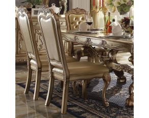 Acme Furniture Dresden Side Chair in Gold Patina and Bone Finish - Set of 2