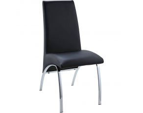 Acme Furniture Pervis/Taksha Side Chair in Black PU and Chrome Finish - Set of 2