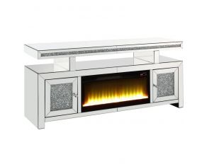 Noralie 63 Inch LED Electric Fireplace with Faux Diamonds