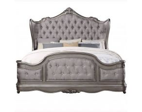 Ausonia Eastern King Upholstered Bed in Antique Platinum Finish