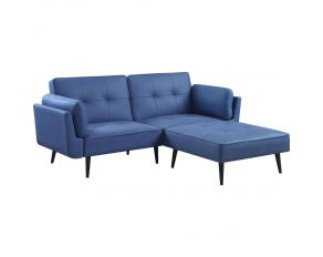 Nafisa Adjustable Sofa and Ottoman in Blue