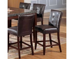 Acme Furniture Counter Height Chair in Espresso PU and Walnut - Set of 2