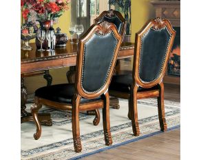 Acme Furniture Chateau De Ville Side Chair in Cherry/Black - Set of 2