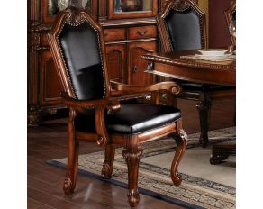 Acme Furniture Chateau De Ville Arm Chair in Cherry/Black - Set of 2