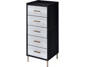 Myles Jewelry Armoire in Black and Silver Finish