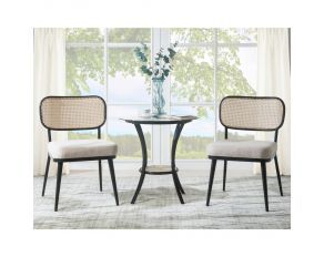 Frydel 3-Piece Chair and Table Set in Black Finish