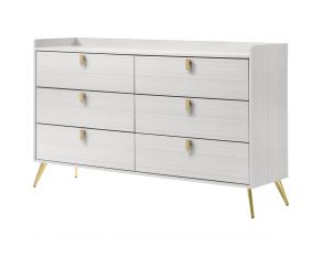 Zeena 6-Drawer Dresser in White Finish