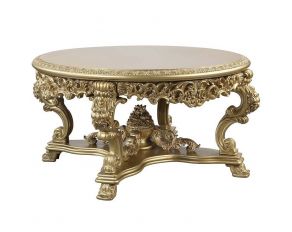 Bernadette Round Dining Table in Gold Finish