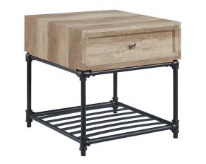 Brantley End Table in Oak and Sandy Black Finish