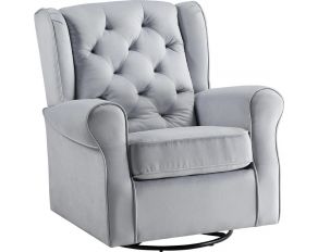 Zeger Swivel Chair with Glider in Gray Finish