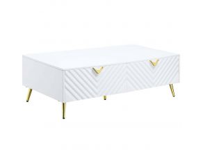 Gaines Rectangular Coffee Table in White Finish