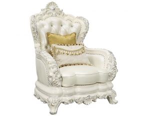Adara Chair with 2 Pillows in Antique White Finish