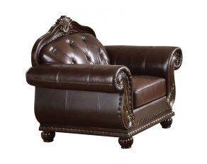 Acme Furniture Anondale Chair in Cherry Top Grain Leather