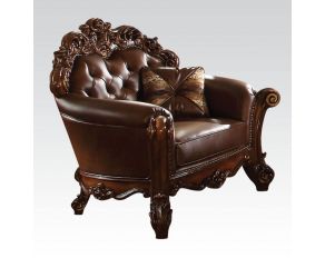 Acme Furniture Vendome Chair with 1 Pillow in Cherry PU