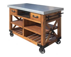 Kailey Kitchen Cart in Antique Oak