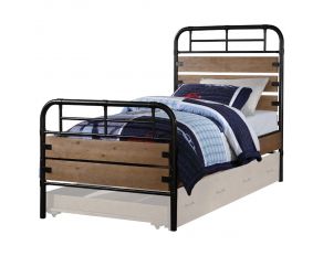 Acme Furniture Adams Metal Bed in Antique Oak, Twin