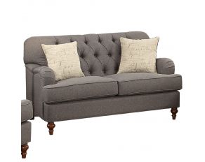 Acme Furniture Alianza Fabric Loveseat with 2 Pillows in Dark Gray