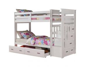 Acme Furniture Allentown Bunk Bed in White, Twin Over Twin