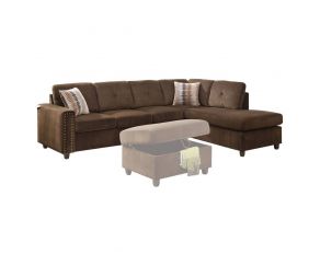 Acme Furniture Belville Sectional Sofa in Chocolate