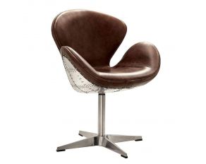 Acme Furniture Brancaster Accent Chair in Brown/Aluminum