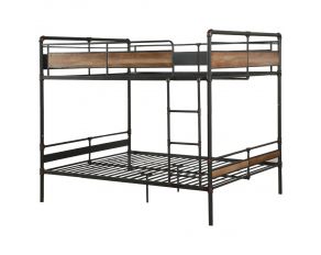 Acme Furniture Brantley II Bunk Bed in Brushed Dark Bronze, Queen Over Queen