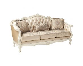 Acme Furniture Chantelle Sofa with 3 Pillows in Pearl White