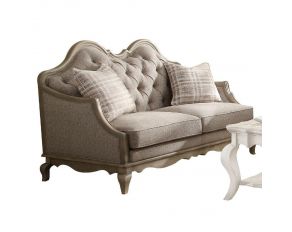 Acme Furniture Chelmsford Loveseat with 2 Pillows in Antique Taupe